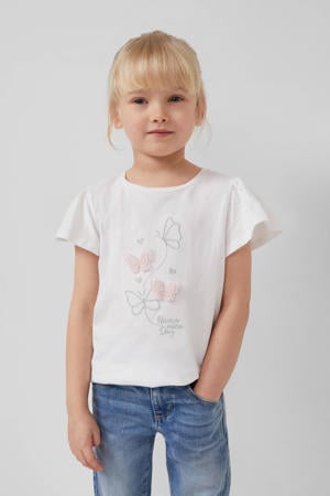 T-shirt wit met glitter