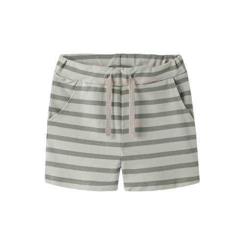 NAME IT MINI regular gestreepte casual short grijs Korte broek Jongens Stretchkatoen - maat 122 afbeelding