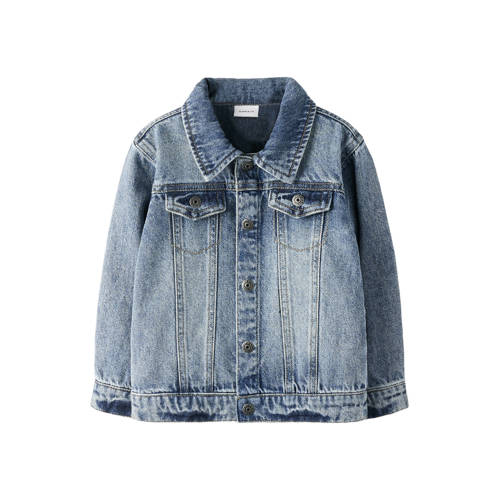 NAME IT MINI denim spijkerjas medium blue denim Blauw Effen - maat 80 afbeelding