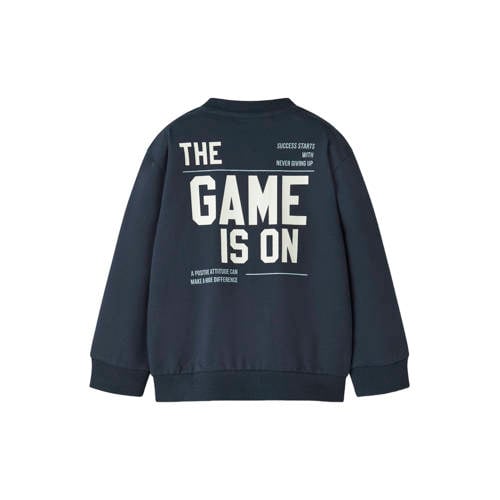 NAME IT MINI sweatvest met backprint donkerblauw Backprint - maat 80 afbeelding