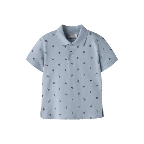 NAME IT MINI polo blauw Jongens Stretchkatoen Polokraag All over print - maat 92 afbeelding