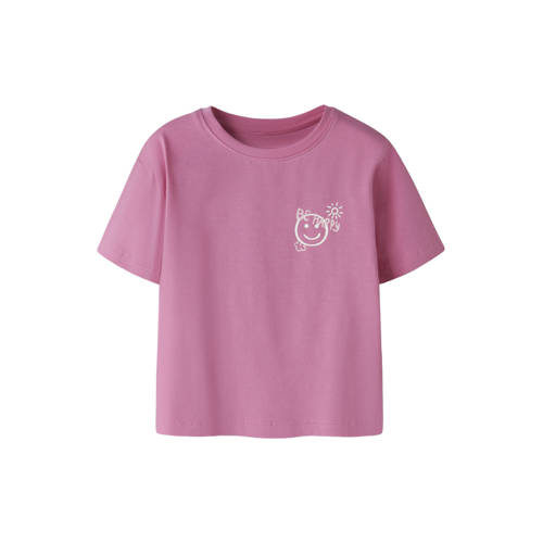 NAME IT MINI T-shirt met backprint roze Meisjes Stretchkatoen Ronde hals - maat 86 afbeelding