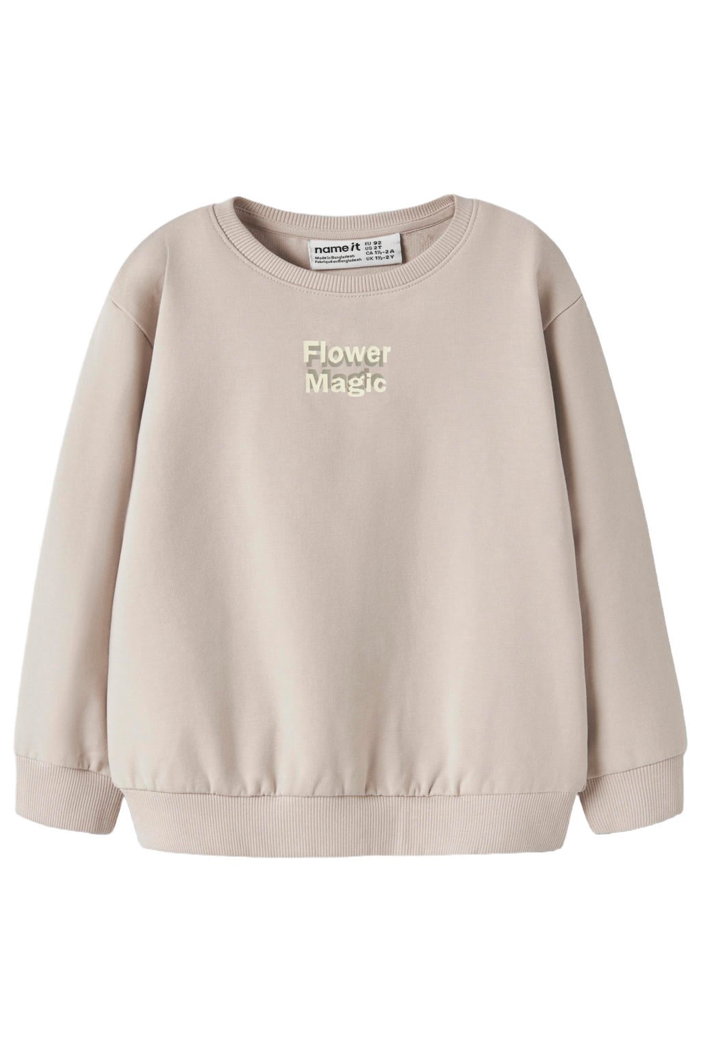 NAME IT MINI sweater met backprint grijs