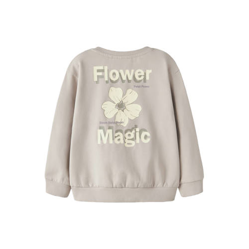 NAME IT MINI sweater met backprint grijs Backprint - maat 116 afbeelding