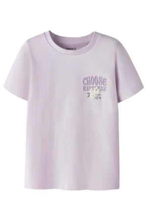 T-shirt met backprint lila