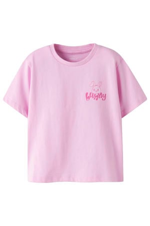 T-shirt met backprint roze