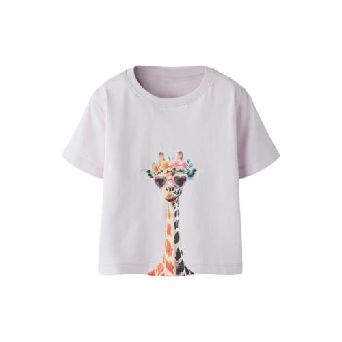 NAME IT MINI T-shirt lila Paars Meisjes Katoen Ronde hals Printopdruk - maat 80 afbeelding
