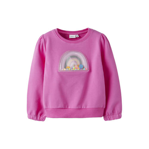 NAME IT MINI sweater roze Printopdruk - maat 122/128 afbeelding