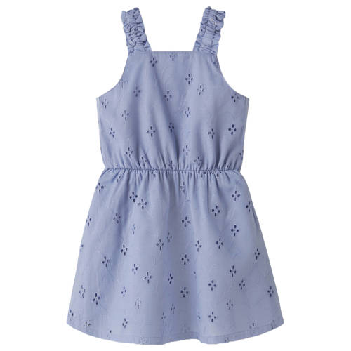 NAME IT MINI zomerjurk broderie paars Meisjes Polyester Vierkante hals