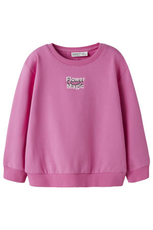 sweater met backprint roze
