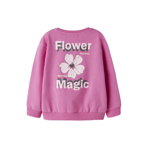 NAME IT MINI sweater met backprint roze Backprint - maat 98 afbeelding