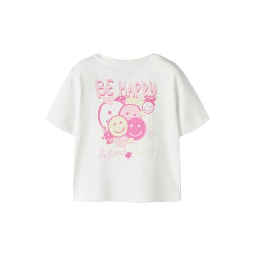 NAME IT MINI T-shirt met backprint wit Meisjes Stretchkatoen Ronde hals - maat 104 afbeelding