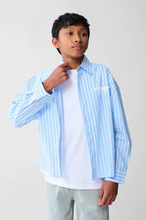 overhemd met backprint blauw