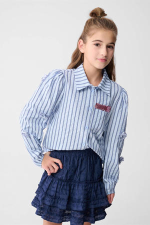gestreepte blouse blauw met pailletten