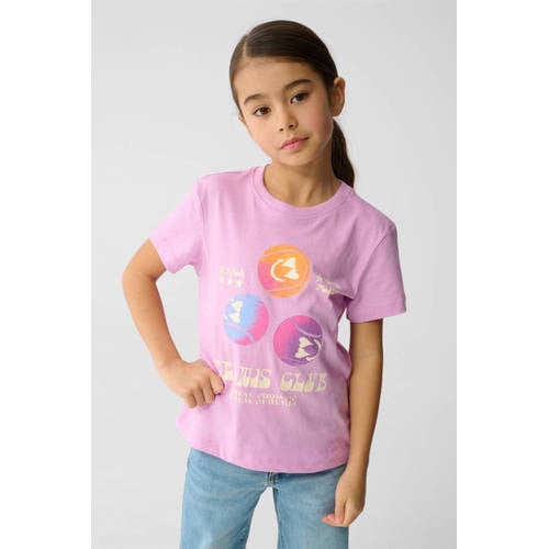 Shoeby T-shirt roze Meisjes Katoen Ronde hals Printopdruk - maat 110/116 afbeelding
