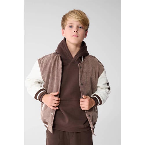 Shoeby baseball jacket bruin Jas Jongens Katoen Ronde hals Backprint - maat 158/164 afbeelding