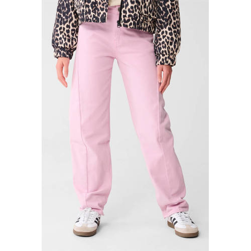 Shoeby high waist barrel jeans lichtroze Meisjes Stretchkatoen Effen