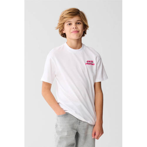 Shoeby T-shirt met backprint wit Jongens Katoen Ronde hals Backprint - maat 146/152 afbeelding