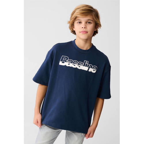 Shoeby T-shirt donkerblauw Jongens Katoen Ronde hals Tekst - maat 134/140 afbeelding