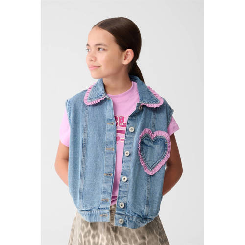 Shoeby denim gilet light blue denim Blauw Effen - maat 146/152 afbeelding