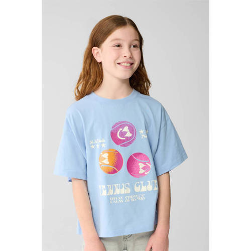 Shoeby T-shirt blauw Meisjes Katoen Ronde hals Printopdruk - maat 158/164 afbeelding