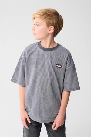 gestreepte T-shirt zwart