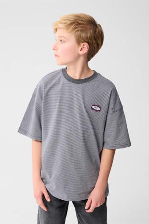 gestreepte T-shirt zwart