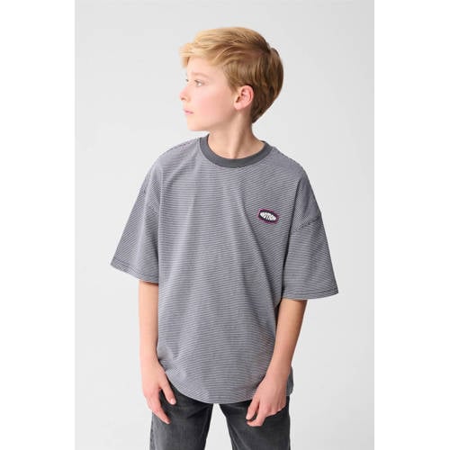 Shoeby gestreepte T-shirt zwart Jongens Katoen Ronde hals Streep - maat 170/176 afbeelding