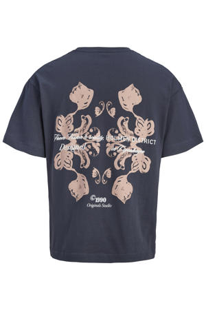 T-shirt met backprint grijsblauw