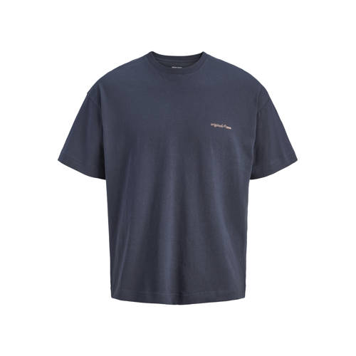 JACK & JONES JUNIOR T-shirt met backprint grijsblauw Jongens Katoen Ronde hals - maat 128 afbeelding
