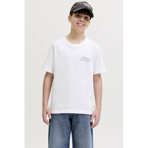 JACK & JONES JUNIOR T-shirt met backprint wit Jongens Katoen Ronde hals - maat 164 afbeelding
