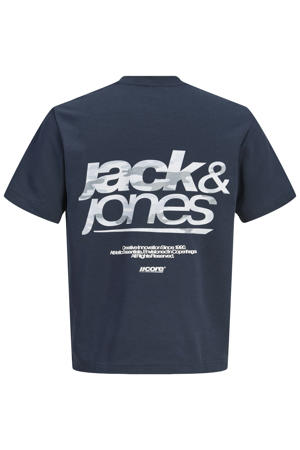 T-shirt met backprint donkerblauw