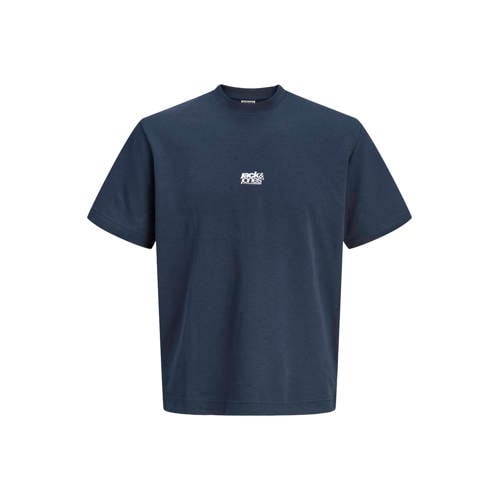 JACK & JONES JUNIOR T-shirt met backprint donkerblauw Jongens Polyester Ronde hals - maat 128 afbeelding