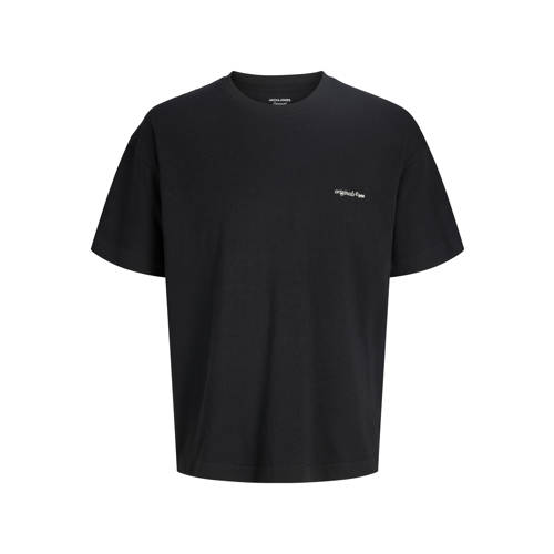 JACK & JONES JUNIOR T-shirt met backprint zwart Jongens Katoen Ronde hals - maat 140 afbeelding