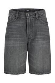 thumbnail: Grey denim jongens JACK & JONES JUNIOR short van denim met loose fit, rits- en knoopsluiting en effen