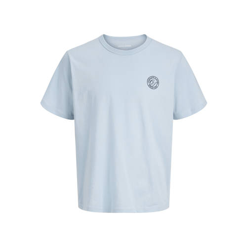 JACK & JONES JUNIOR T-shirt lichtblauw Jongens Katoen Ronde hals Printopdruk - maat 164 afbeelding