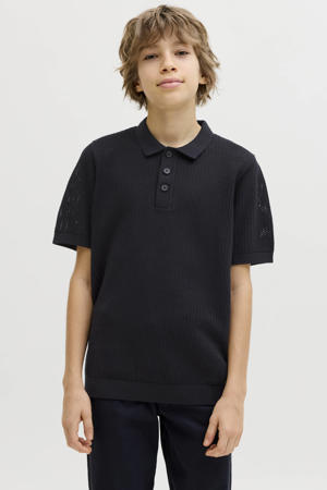 polo zwart fijn gebreid