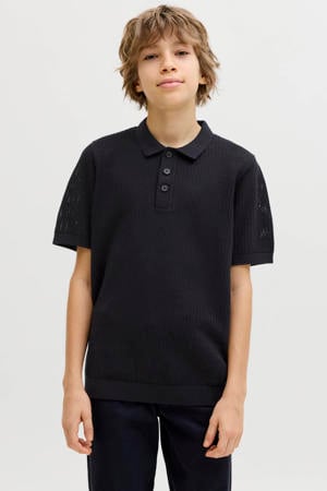 polo zwart fijn gebreid