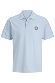 thumbnail: Lichtblauwe jongens JACK & JONES JUNIOR polo van katoen met effen, korte mouwen en knoopsluiting
