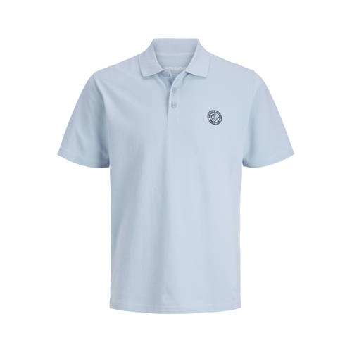 JACK & JONES JUNIOR polo lichtblauw Jongens Katoen Polokraag Effen - maat 176 afbeelding