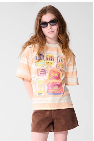 T-shirt oranje/wit