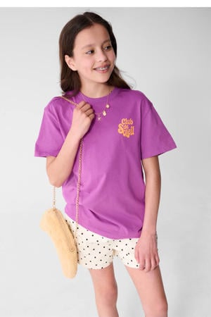T-shirt met backprint paars