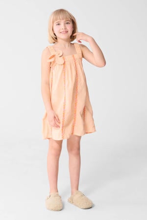 gestreepte zomerjurk oranje