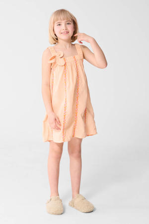 gestreepte zomerjurk oranje