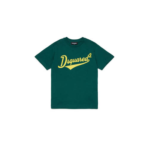 Dsquared2 T-shirt groen Jongens Katoen Ronde hals Logo - maat 164 afbeelding