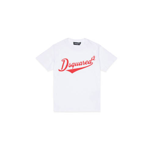 Dsquared2 T-shirt wit Jongens Katoen Ronde hals Logo - maat 140 afbeelding