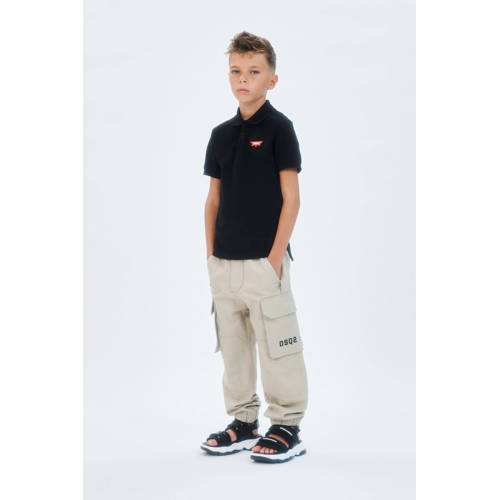 Dsquared2 polo zwart Jongens Katoen Polokraag Effen - maat 176 afbeelding