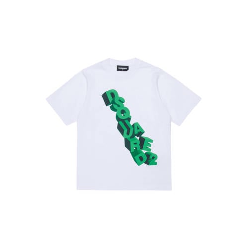 Dsquared2 T-shirt wit Jongens Katoen Ronde hals Printopdruk - maat 140 afbeelding