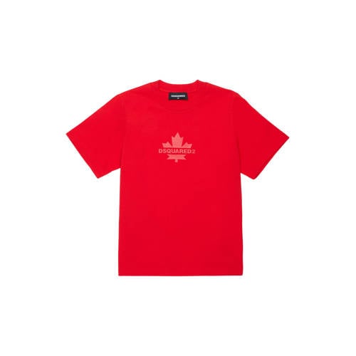 Dsquared2 T-shirt rood Jongens Katoen Ronde hals Printopdruk - maat 140 afbeelding