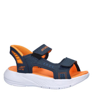 Hands Free Slip-ins: Microspec-Splash Hydro Ease imitatieleren sandalen - donkerblauw/oranje